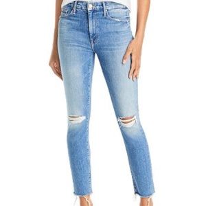 Mother Denim The Looker Ankle Fray Skinny Jeans In Not Cut & Pasted